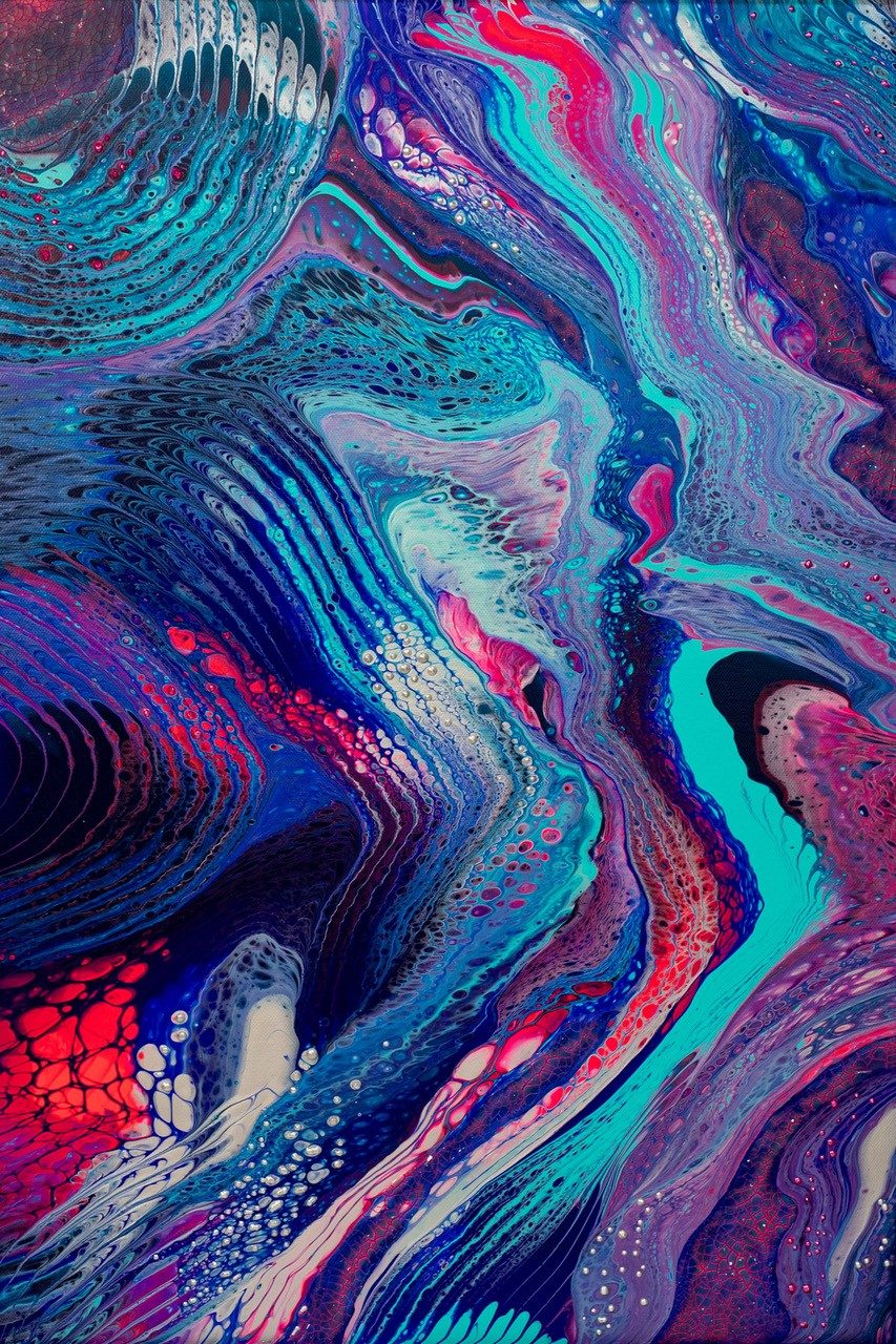 Original hand-poured acrylic painting on a gallery-wrapped canvas. Psychedelish 2 is part of a vibrant series created using fluorescent hues