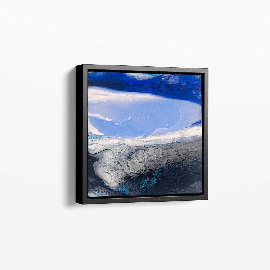 Original, hand-poured acrylic painting on a gallery wrapped deep edge canvas.

Professionally framed in a black wooden frame, ready to hang
