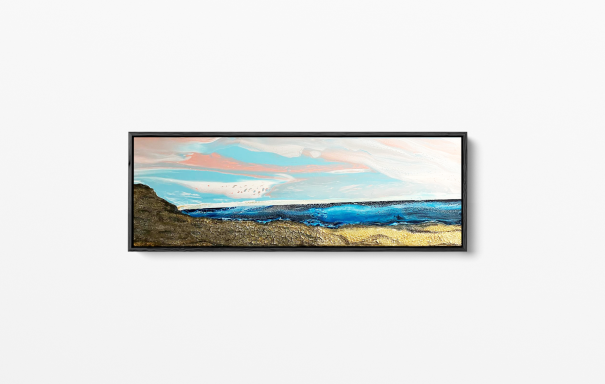 Captivation by UK Artist Jane Burdett. Original embellished and textured hand-poured acrylic painting on a gallery wrapped deep edge canvas.