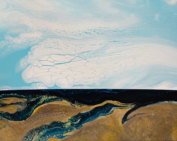 Original, hand-poured acrylic painting on a gallery wrapped deep edge canvas.

Professionally framed in a black wooden frame ready to hang.